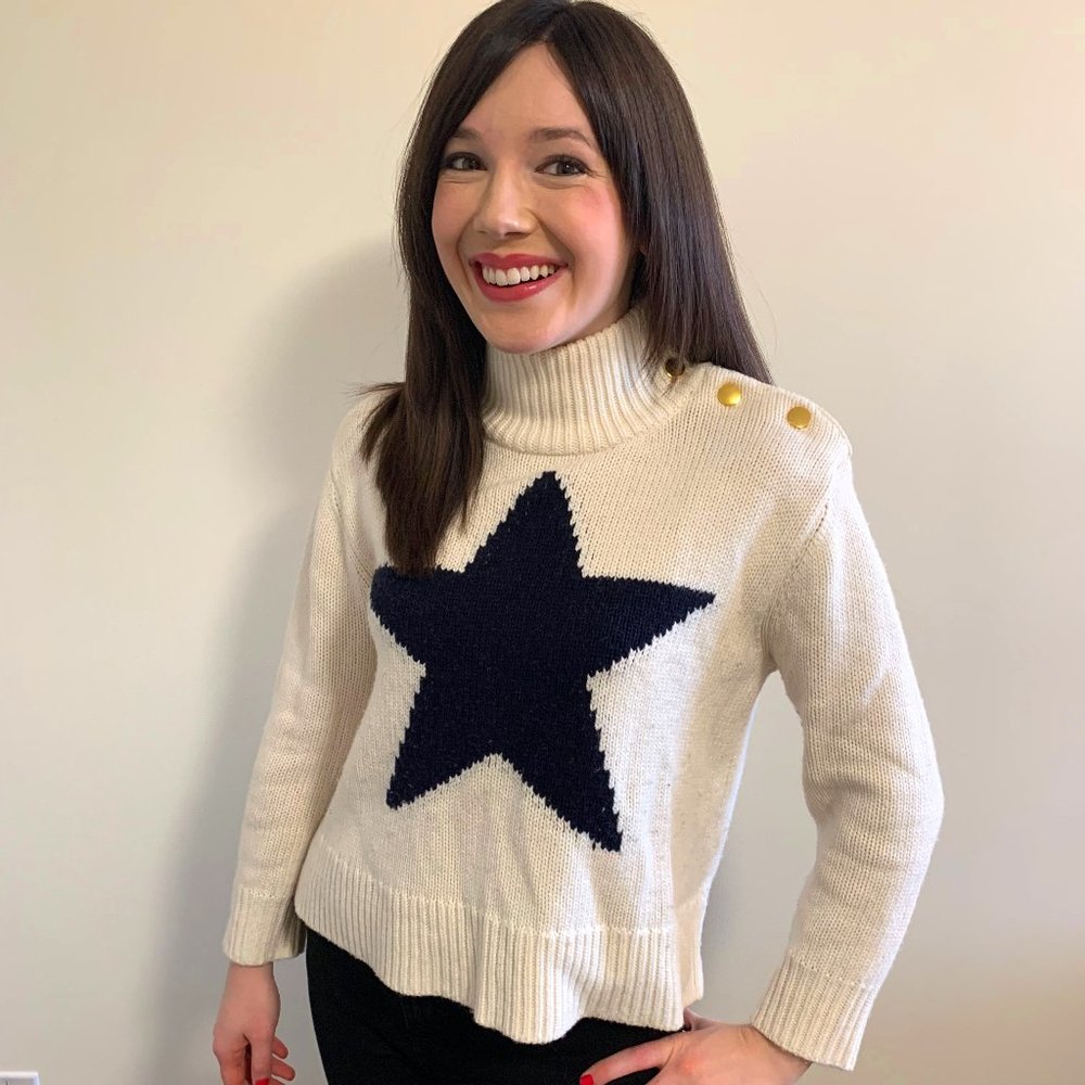 Kate Spade Turtleneck with Gold Buttons (S)